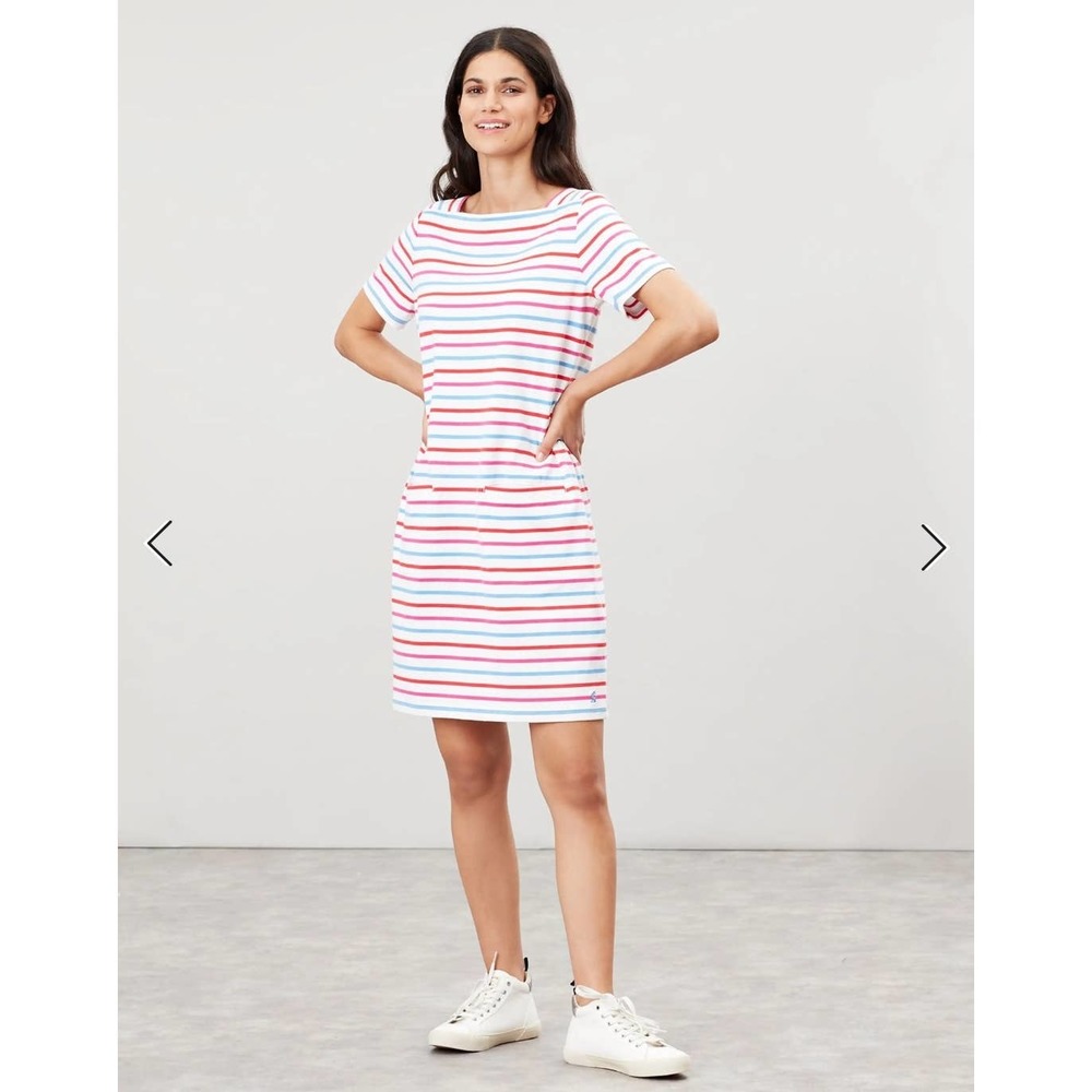 Joules Francis Striped Square Neck Shift Dress Size 4